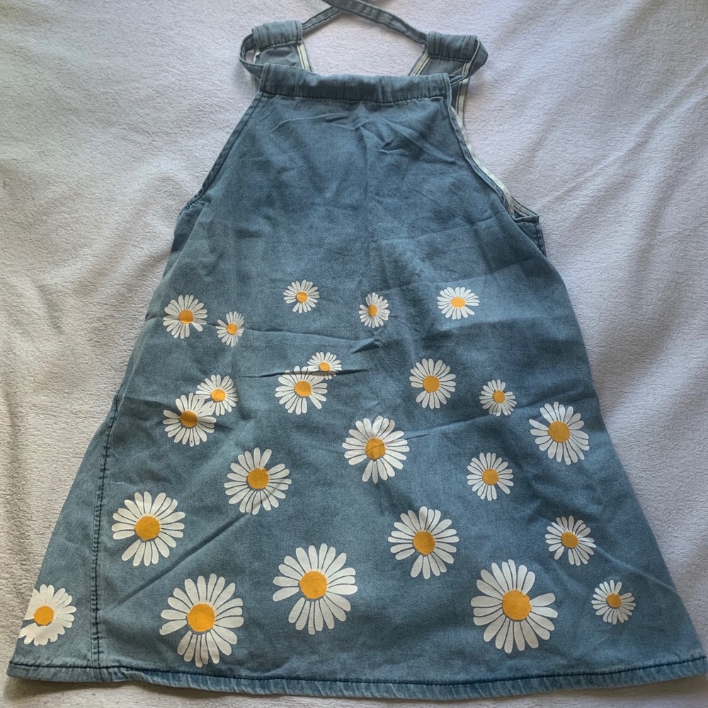 Cute Cottagecore Denim Blouse: daisies, sleeveless
